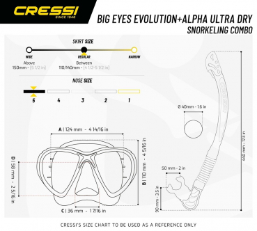cressi big eyes evolution size chart