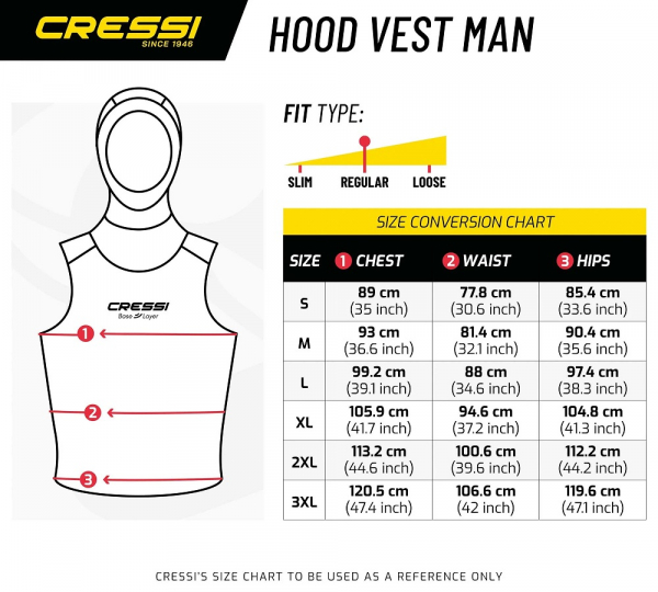 groessentabelle  hood vest base layer